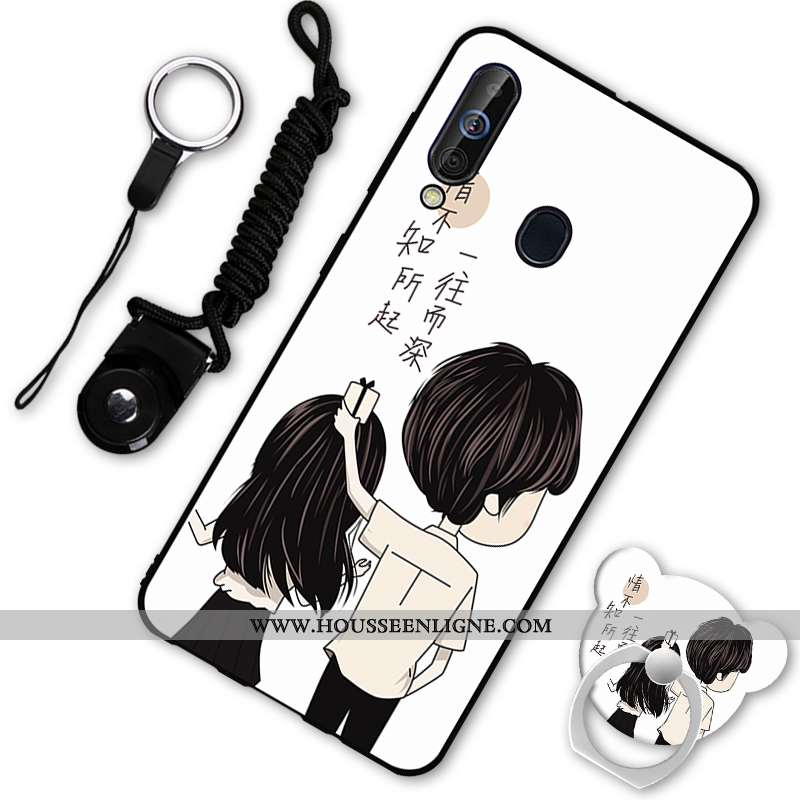 Étui Samsung Galaxy A60 Fluide Doux Téléphone Portable Rouge Incassable Étoile Coque