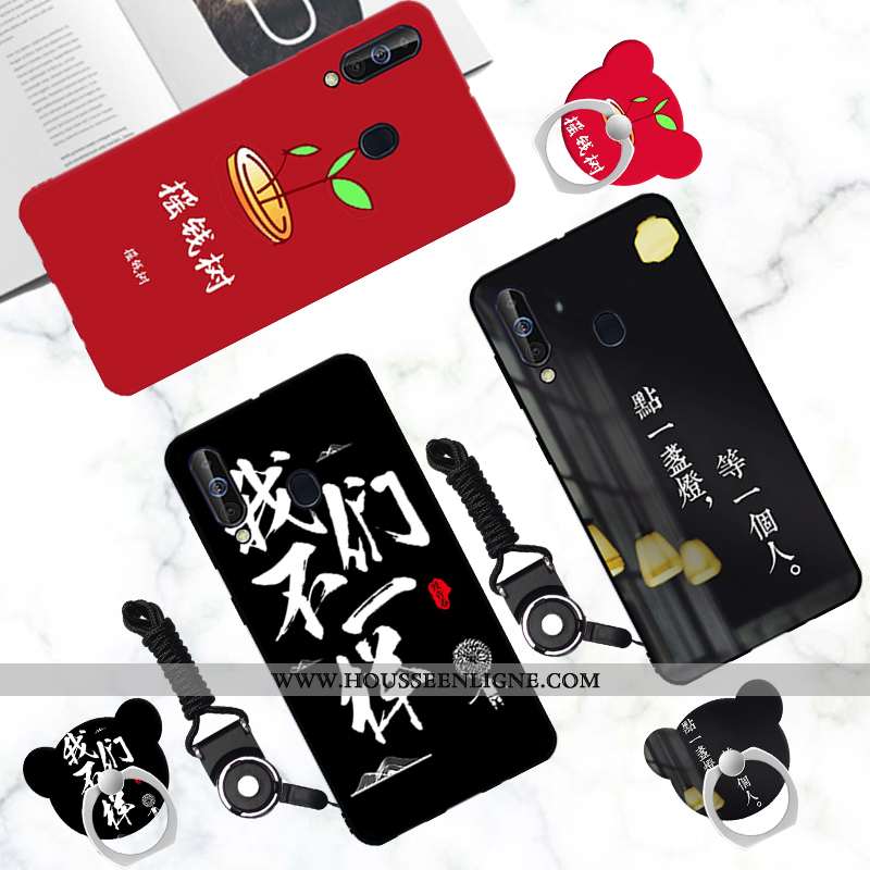 Étui Samsung Galaxy A60 Fluide Doux Téléphone Portable Rouge Incassable Étoile Coque