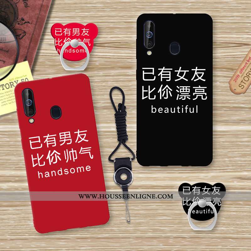 Étui Samsung Galaxy A60 Fluide Doux Téléphone Portable Rouge Incassable Étoile Coque