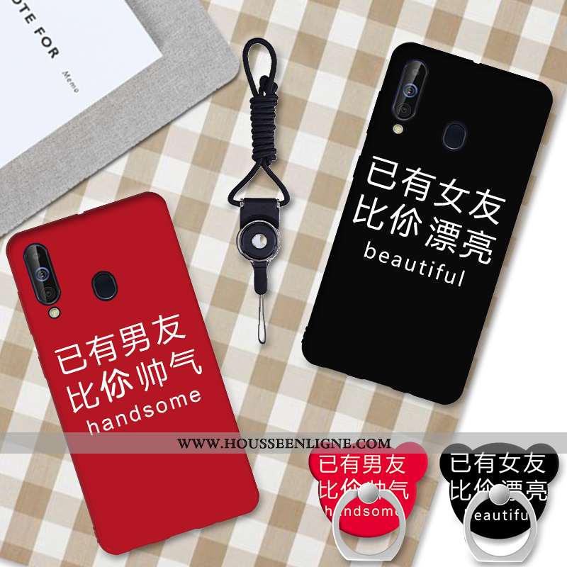 Étui Samsung Galaxy A60 Fluide Doux Téléphone Portable Rouge Incassable Étoile Coque