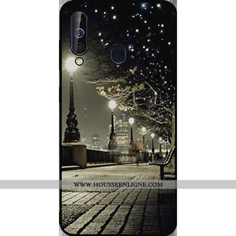 Étui Samsung Galaxy A60 Fluide Doux Téléphone Portable Rouge Incassable Étoile Coque