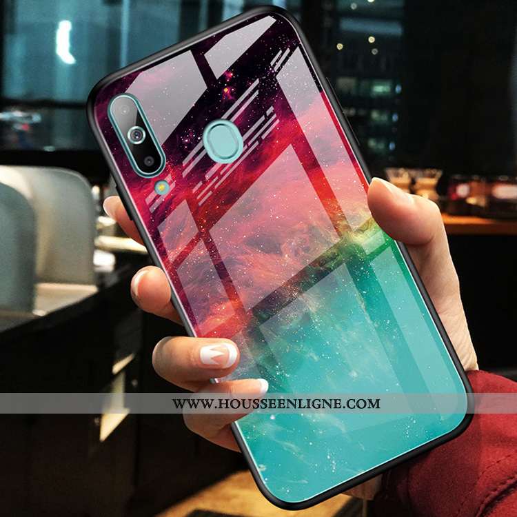 Étui Samsung Galaxy A60 Ornements Suspendus Personnalité Étoile Support Coque Verre Rouge