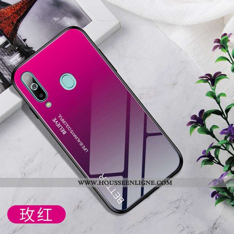 Étui Samsung Galaxy A60 Ornements Suspendus Personnalité Étoile Support Coque Verre Rouge