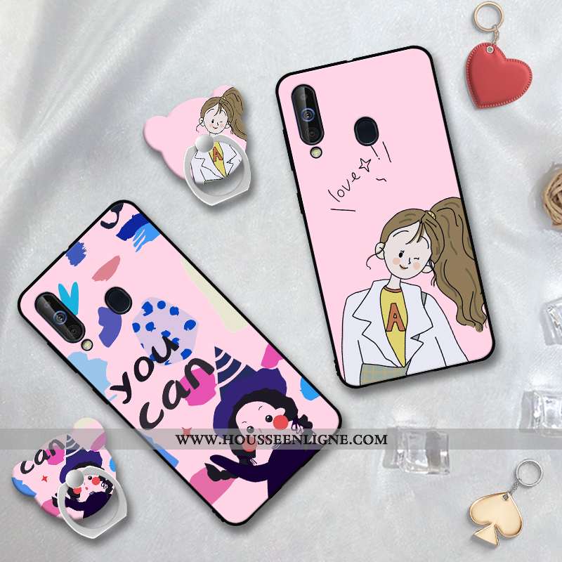 Étui Samsung Galaxy A60 Personnalité Silicone Rose Protection Coque Étoile