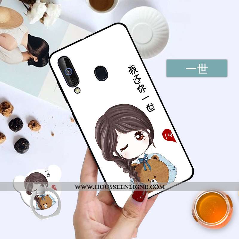 Étui Samsung Galaxy A60 Personnalité Silicone Rose Protection Coque Étoile