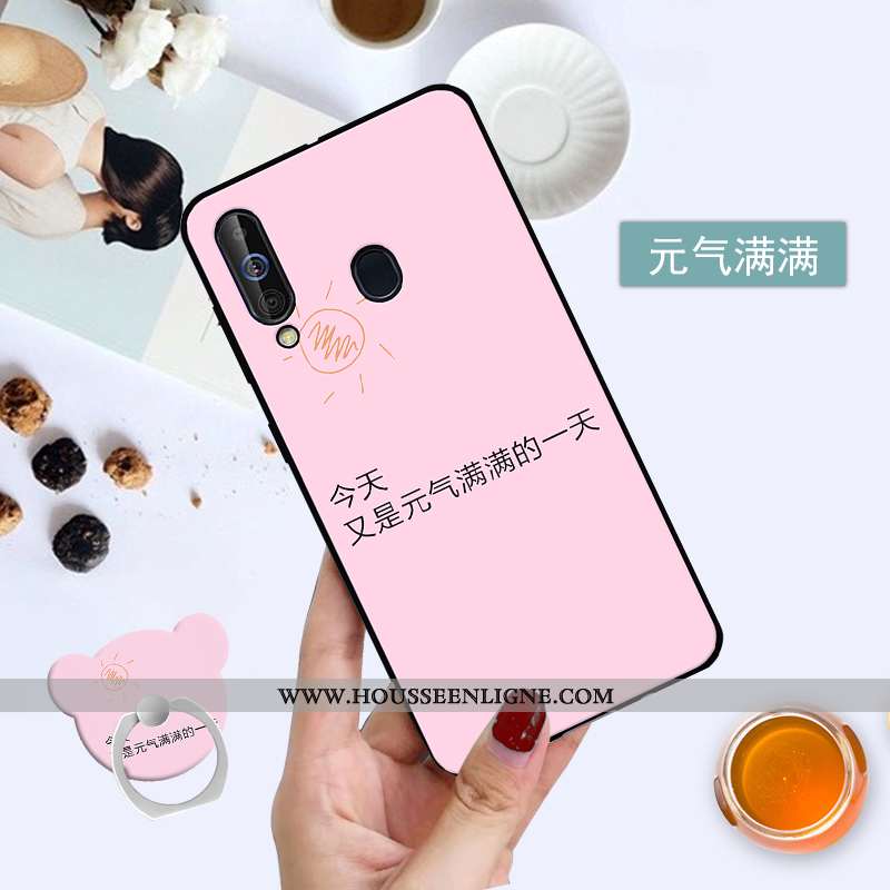 Étui Samsung Galaxy A60 Personnalité Silicone Rose Protection Coque Étoile