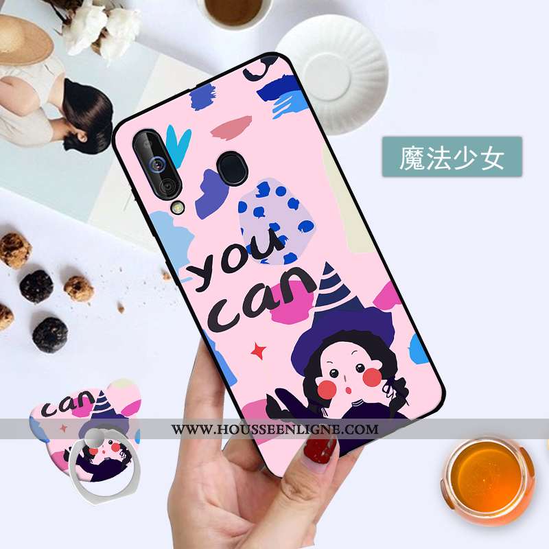 Étui Samsung Galaxy A60 Personnalité Silicone Rose Protection Coque Étoile