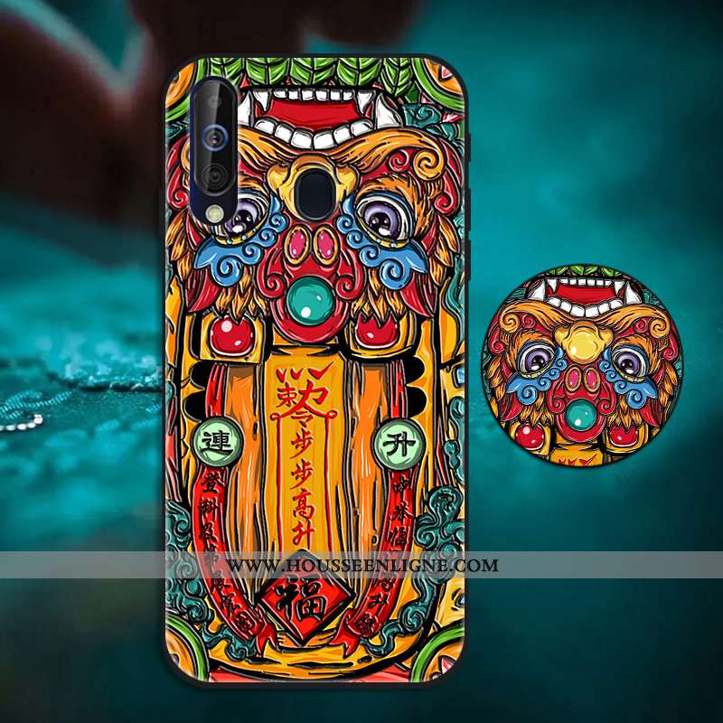 Étui Samsung Galaxy A60 Silicone Personnalité Rouge Tout Compris Tendance Support Incassable