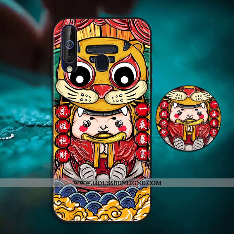 Étui Samsung Galaxy A60 Silicone Personnalité Rouge Tout Compris Tendance Support Incassable