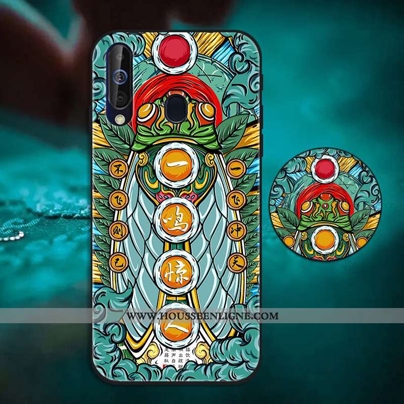 Étui Samsung Galaxy A60 Silicone Personnalité Rouge Tout Compris Tendance Support Incassable