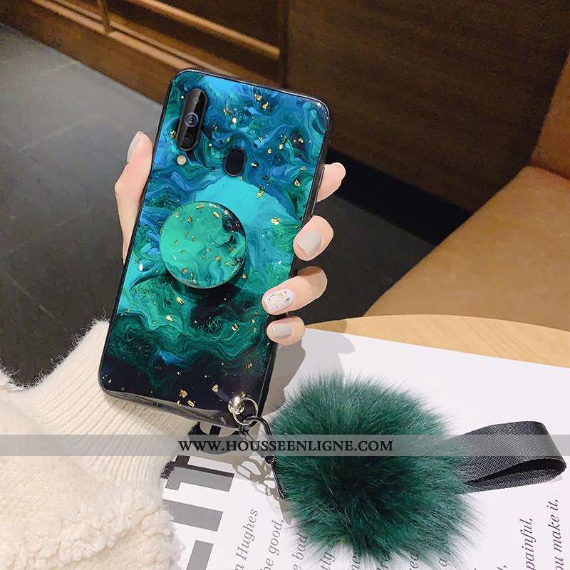Étui Samsung Galaxy A60 Silicone Protection Support Coque Bleu Incassable Étoile