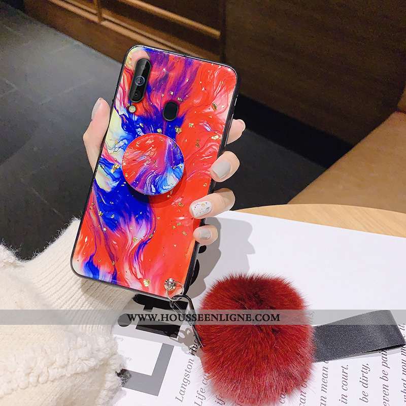 Étui Samsung Galaxy A60 Silicone Protection Support Coque Bleu Incassable Étoile