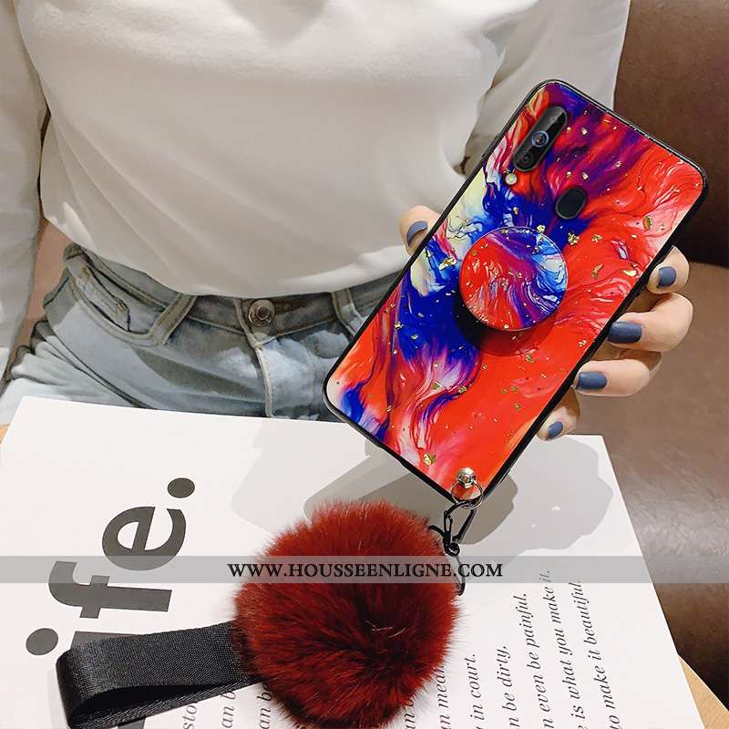 Étui Samsung Galaxy A60 Silicone Protection Support Coque Bleu Incassable Étoile