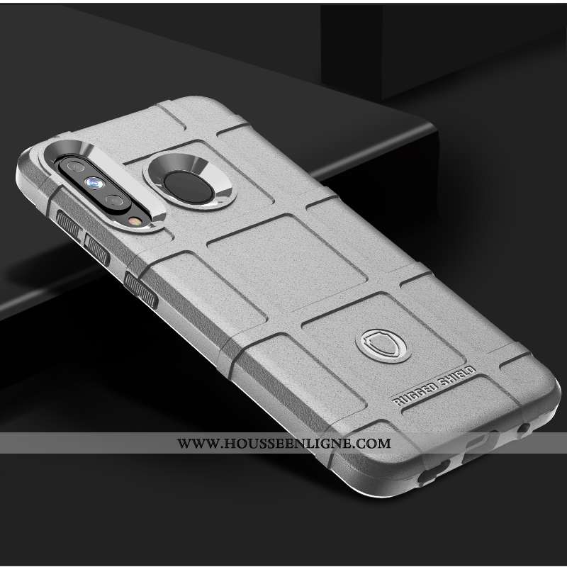 Étui Samsung Galaxy A60 Silicone Protection Trois Défenses Argent Délavé En Daim Modèle Fleurie Étoi
