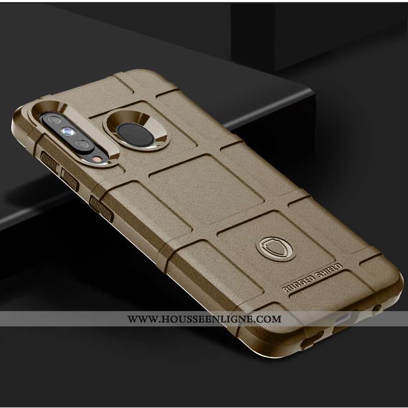 Étui Samsung Galaxy A60 Silicone Protection Trois Défenses Argent Délavé En Daim Modèle Fleurie Étoi