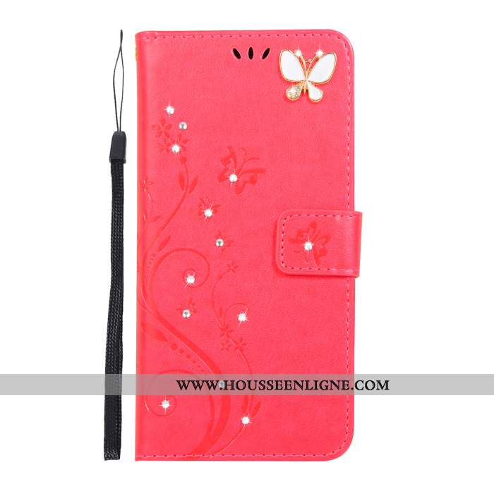 Étui Samsung Galaxy A60 Silicone Strass Tout Compris Coque Fluide Doux Cuir Ornements Suspendus Rose