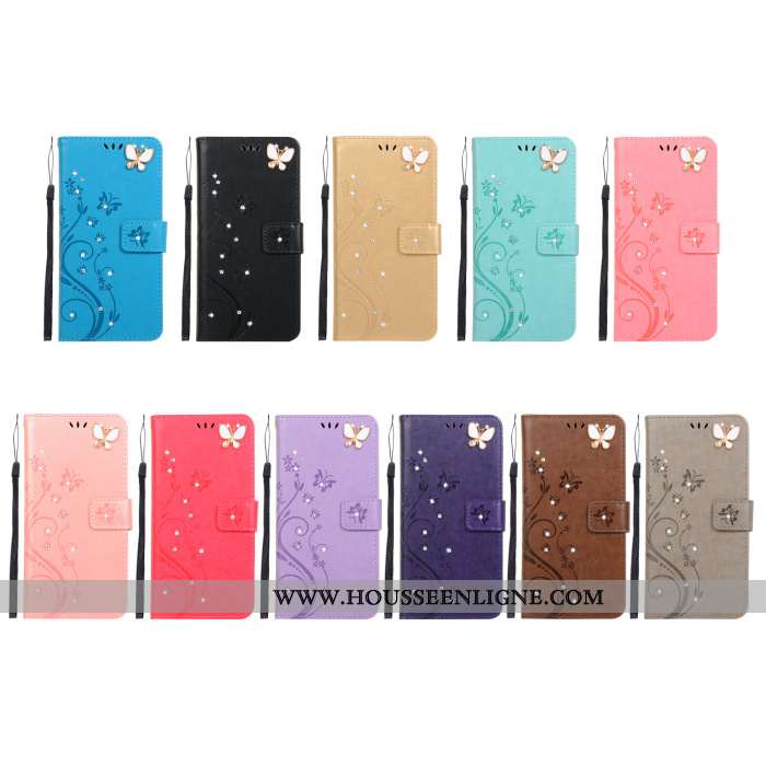 Étui Samsung Galaxy A60 Silicone Strass Tout Compris Coque Fluide Doux Cuir Ornements Suspendus Rose