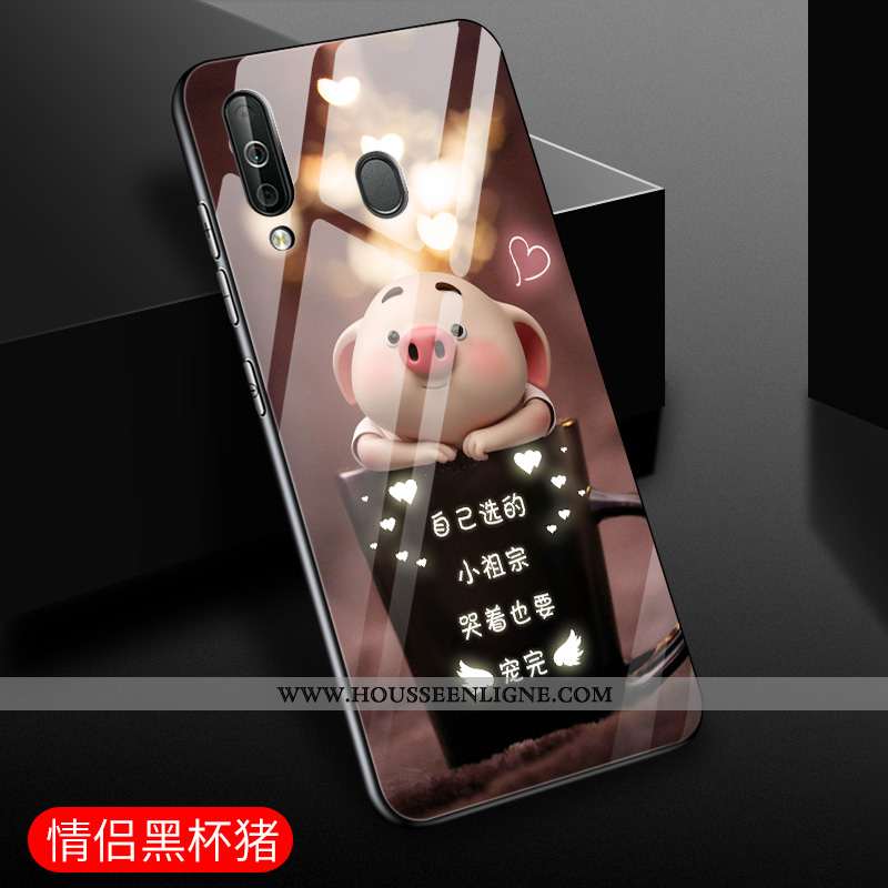 Étui Samsung Galaxy A60 Verre Dessin Animé Incassable Étoile Coque Protection Violet