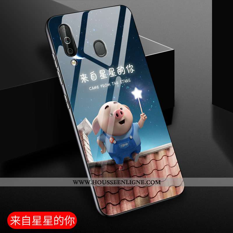 Étui Samsung Galaxy A60 Verre Dessin Animé Incassable Étoile Coque Protection Violet