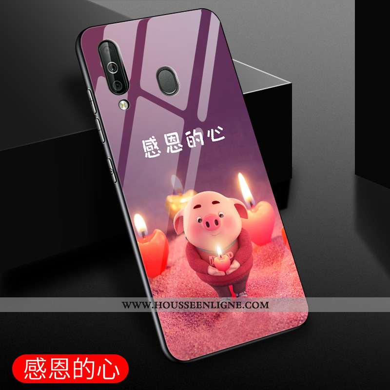 Étui Samsung Galaxy A60 Verre Dessin Animé Incassable Étoile Coque Protection Violet