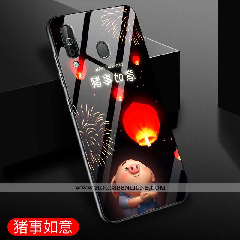 Étui Samsung Galaxy A60 Verre Dessin Animé Incassable Étoile Coque Protection Violet