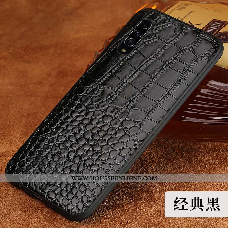 Étui Samsung Galaxy A70 Cuir Véritable Tendance Tout Compris Coque Cuir Modèle Fleurie Marron