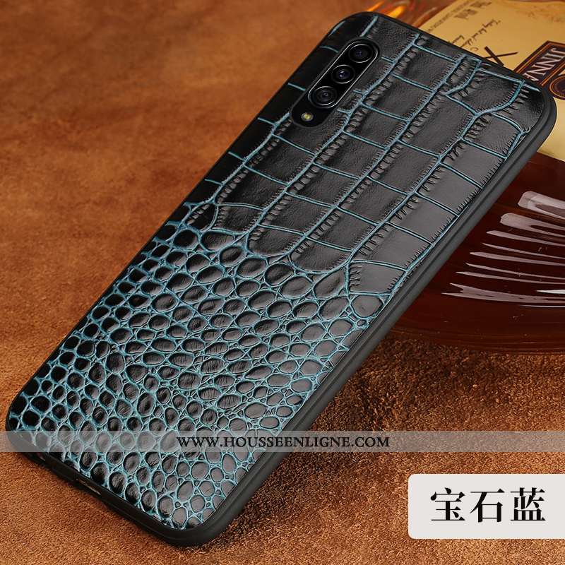 Étui Samsung Galaxy A70 Cuir Véritable Tendance Tout Compris Coque Cuir Modèle Fleurie Marron