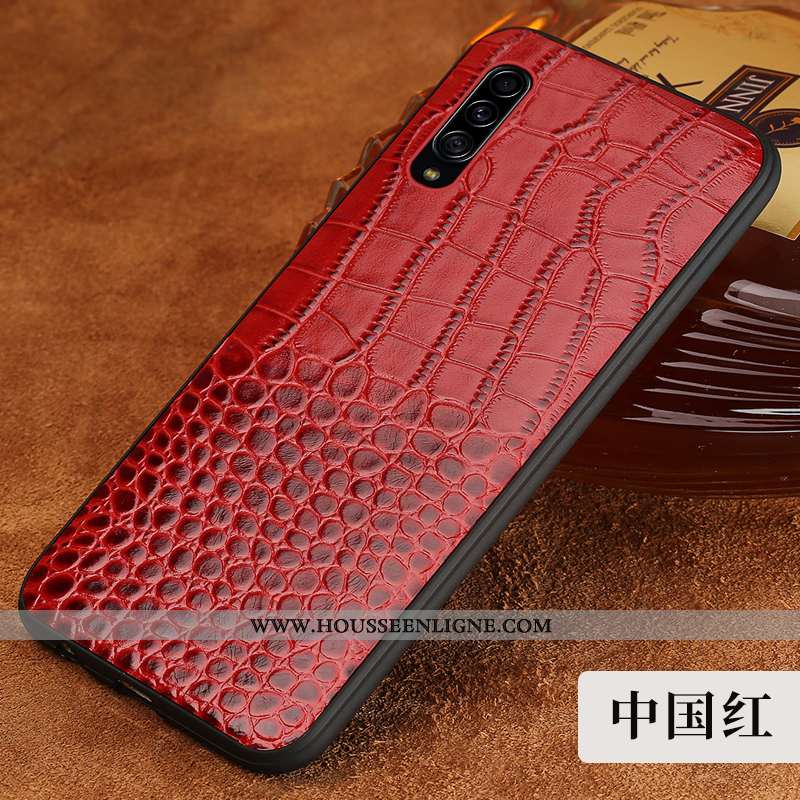 Étui Samsung Galaxy A70 Cuir Véritable Tendance Tout Compris Coque Cuir Modèle Fleurie Marron