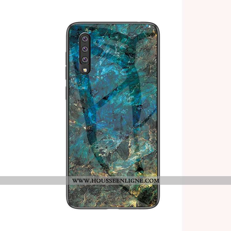 Étui Samsung Galaxy A70 Fluide Doux Protection Net Rouge Coque Verre Incassable Tout Compris Bleu