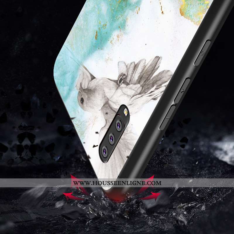 Étui Samsung Galaxy A70 Fluide Doux Protection Net Rouge Coque Verre Incassable Tout Compris Bleu