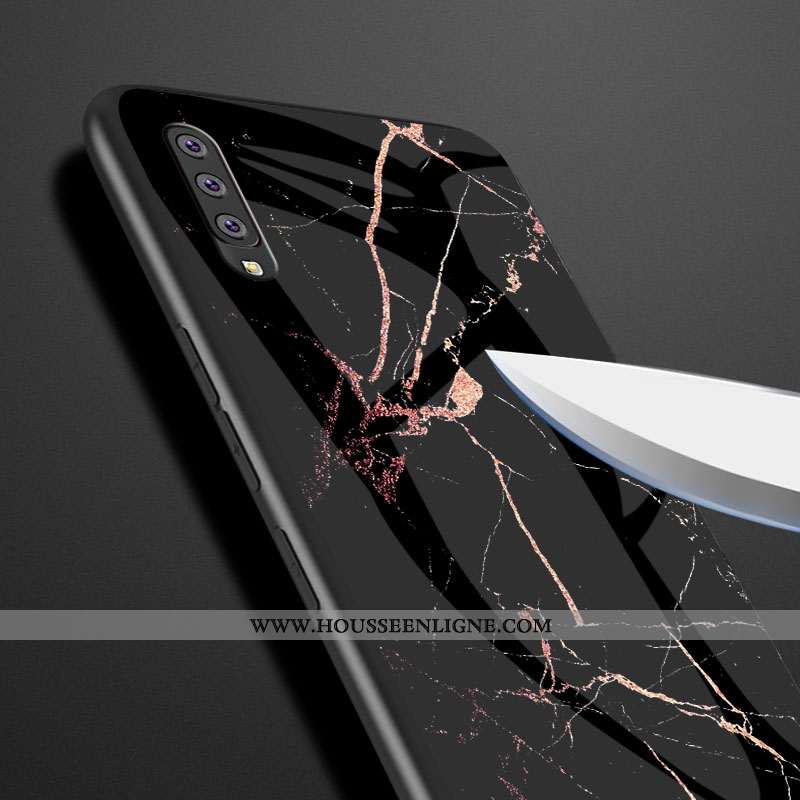 Étui Samsung Galaxy A70 Fluide Doux Protection Net Rouge Coque Verre Incassable Tout Compris Bleu