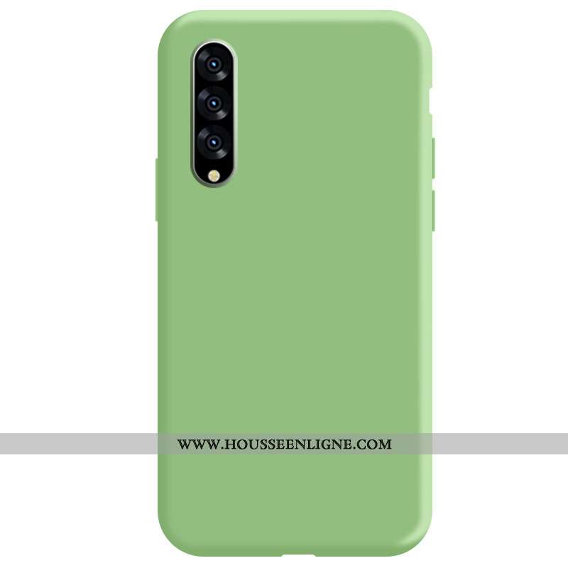 Étui Samsung Galaxy A70 Fluide Doux Silicone Coque Étoile Vert Couleur Unie Téléphone Portable Verte