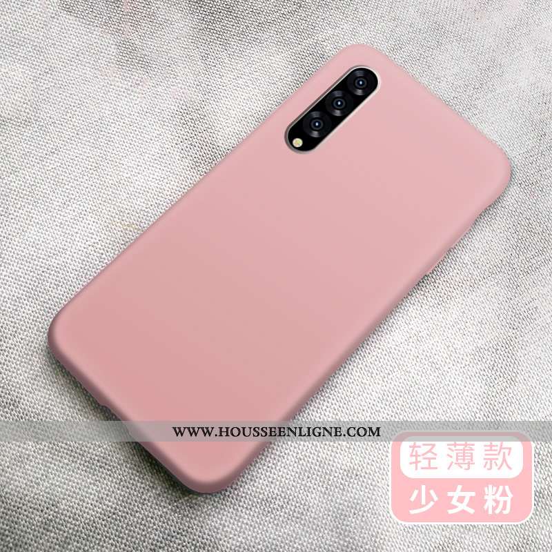 Étui Samsung Galaxy A70 Fluide Doux Silicone Coque Étoile Vert Couleur Unie Téléphone Portable Verte