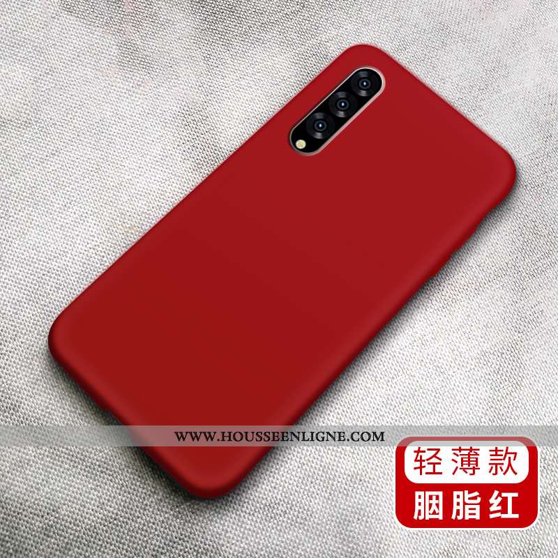 Étui Samsung Galaxy A70 Fluide Doux Silicone Coque Étoile Vert Couleur Unie Téléphone Portable Verte