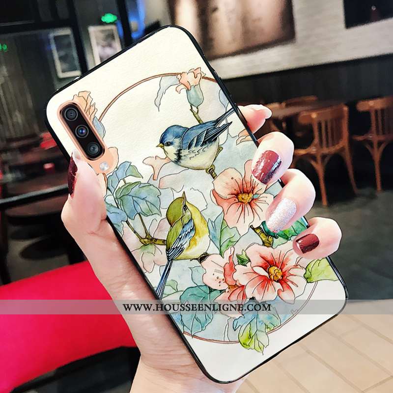 Étui Samsung Galaxy A70 Fluide Doux Silicone Nouveau Tout Compris Incassable Tendance Blanche