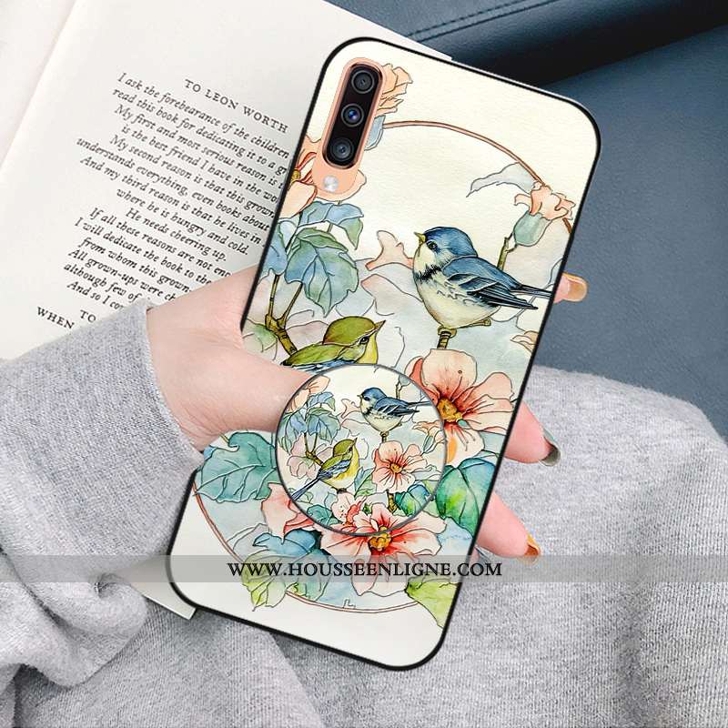 Étui Samsung Galaxy A70 Fluide Doux Silicone Nouveau Tout Compris Incassable Tendance Blanche