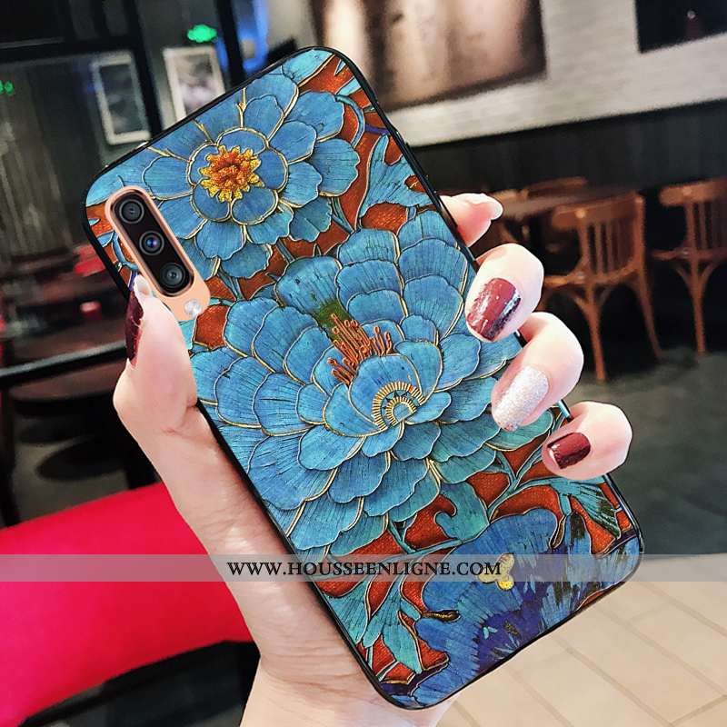 Étui Samsung Galaxy A70 Fluide Doux Silicone Nouveau Tout Compris Incassable Tendance Blanche