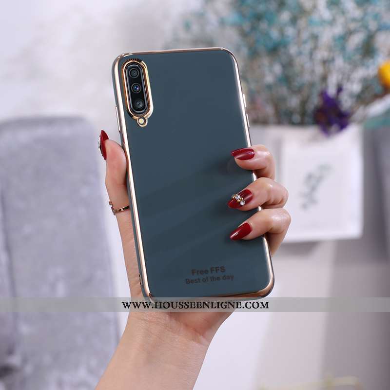 Étui Samsung Galaxy A70 Légère Fluide Doux Ultra Gris Incassable Protection Coque Verte