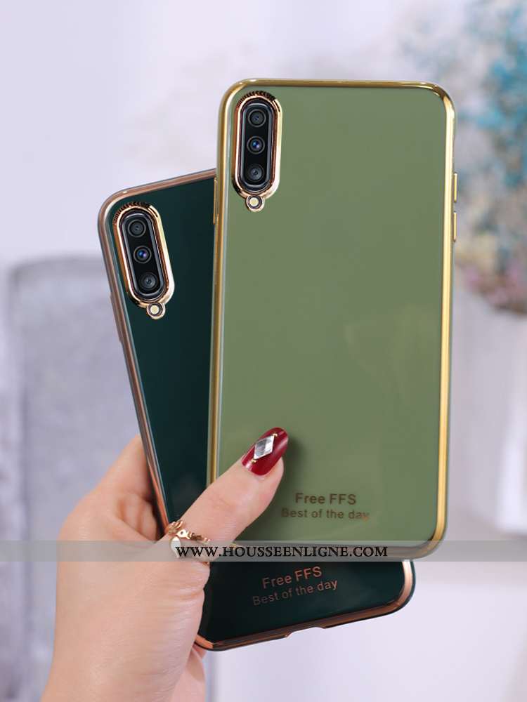 Étui Samsung Galaxy A70 Légère Fluide Doux Ultra Gris Incassable Protection Coque Verte