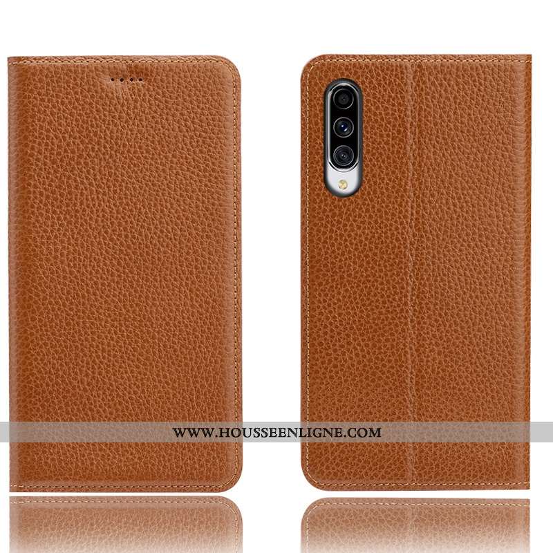 Étui Samsung Galaxy A70 Modèle Fleurie Protection Téléphone Portable Litchi Incassable Cuir Véritabl