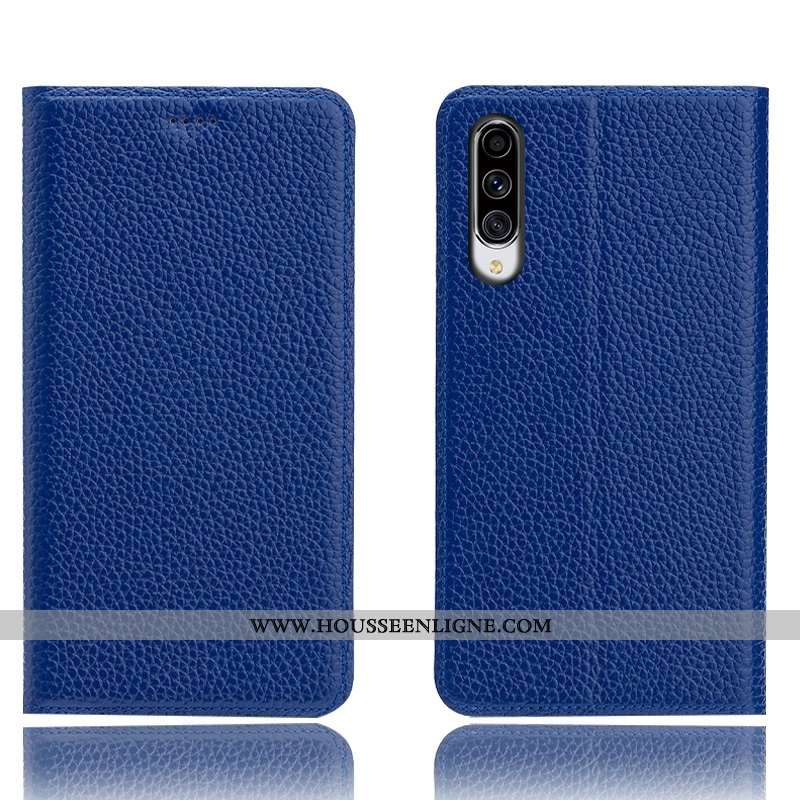 Étui Samsung Galaxy A70 Modèle Fleurie Protection Téléphone Portable Litchi Incassable Cuir Véritabl