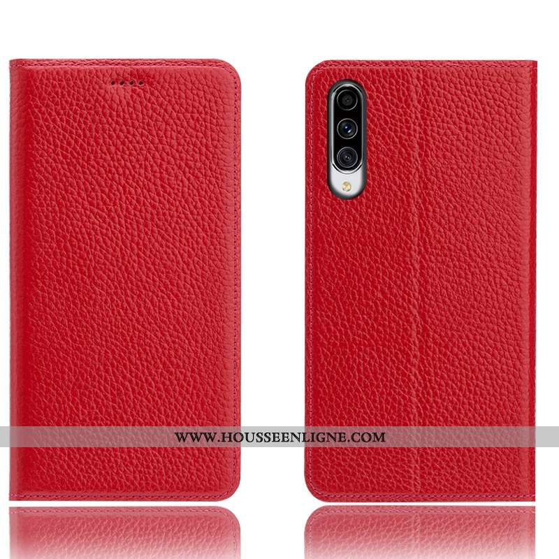 Étui Samsung Galaxy A70 Modèle Fleurie Protection Téléphone Portable Litchi Incassable Cuir Véritabl