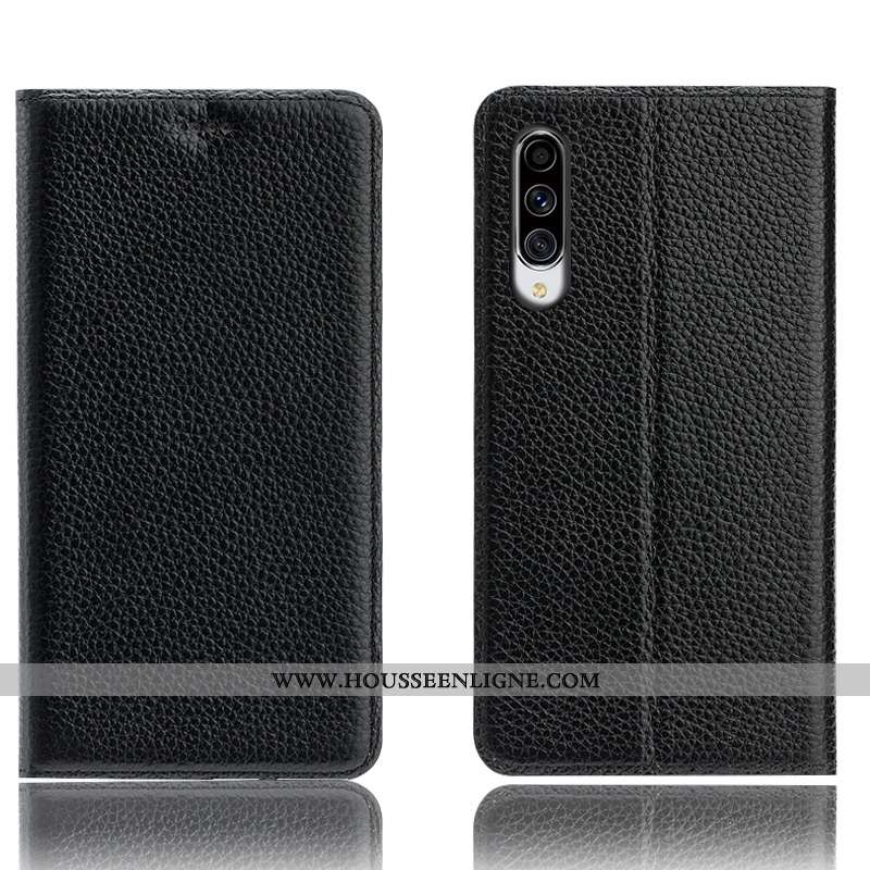 Étui Samsung Galaxy A70 Modèle Fleurie Protection Téléphone Portable Litchi Incassable Cuir Véritabl