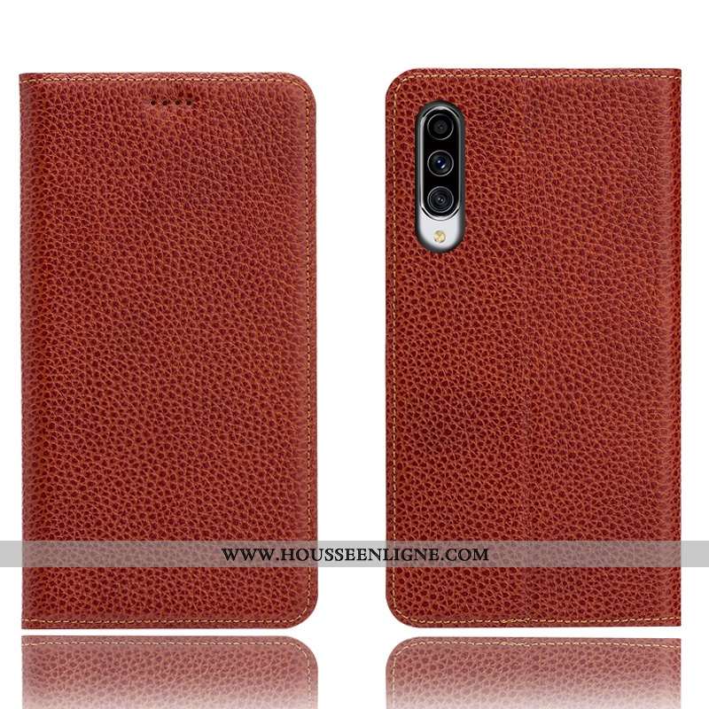 Étui Samsung Galaxy A70 Modèle Fleurie Protection Téléphone Portable Litchi Incassable Cuir Véritabl