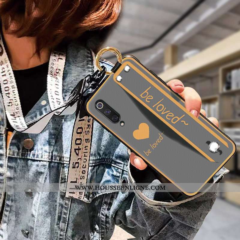 Étui Samsung Galaxy A70 Protection Délavé En Daim Fluide Doux Amour Étoile Tout Compris Gris