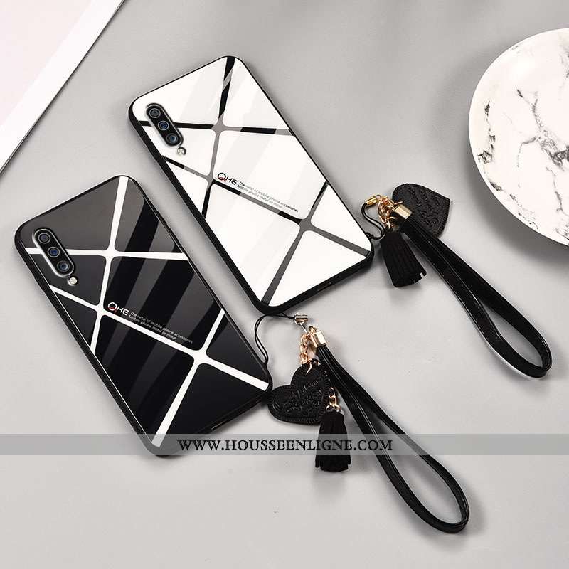 Étui Samsung Galaxy A70 Tendance Légère Fluide Doux Blanc Net Rouge Créatif Coque Blanche