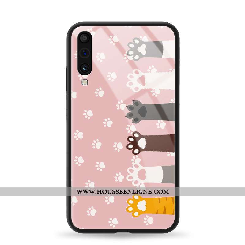 Étui Samsung Galaxy A70 Ultra Tendance Verre Net Rouge Fluide Doux Coque Tout Compris Rose