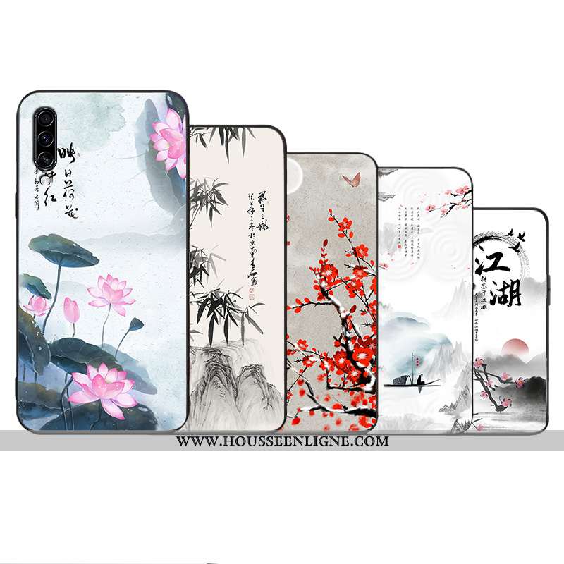 Étui Samsung Galaxy A70s Créatif Vintage Étoile Style Chinois Fluide Doux Incassable Blanche
