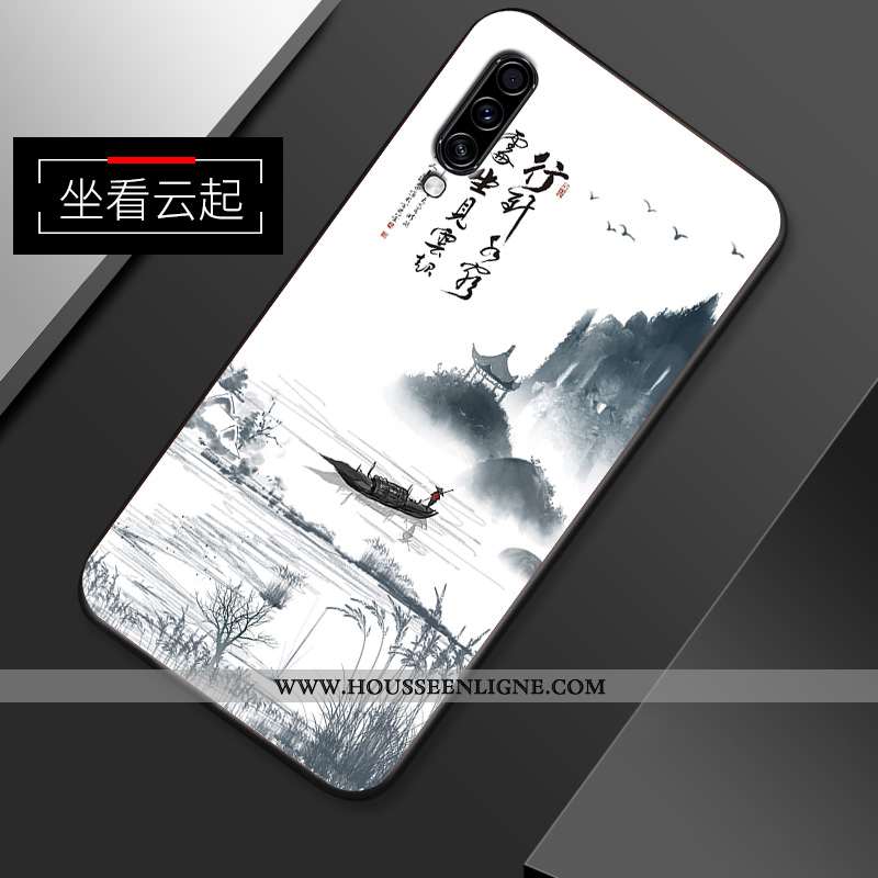 Étui Samsung Galaxy A70s Créatif Vintage Étoile Style Chinois Fluide Doux Incassable Blanche