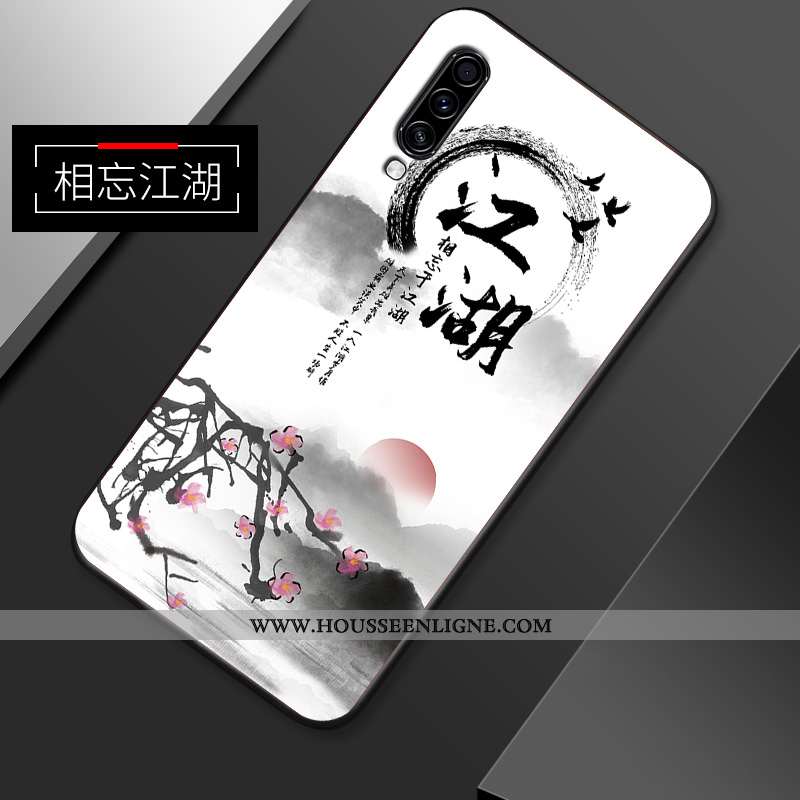 Étui Samsung Galaxy A70s Créatif Vintage Étoile Style Chinois Fluide Doux Incassable Blanche